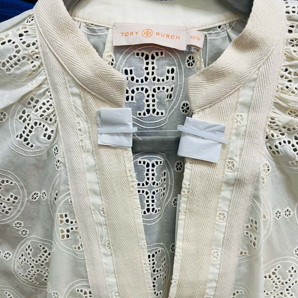 NWT Tory Burch Swim Coverup Lace Dress Tunic in New Ivory Size XS - Picture 3 of 3